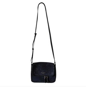 Kate Spade Run Around Colorblocked Suede Large Flap Crossbody Bag Blue